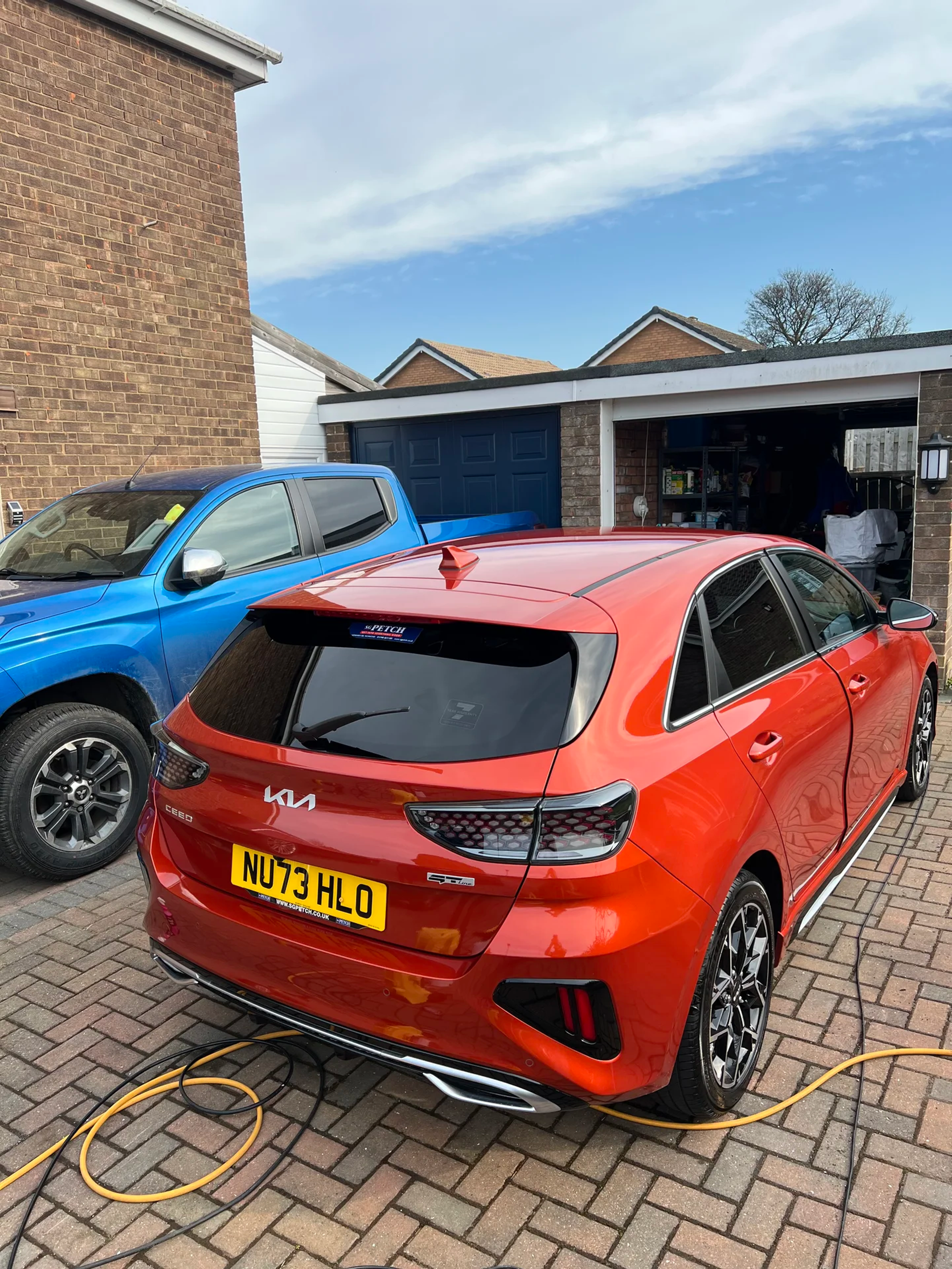 Car detailing close-up